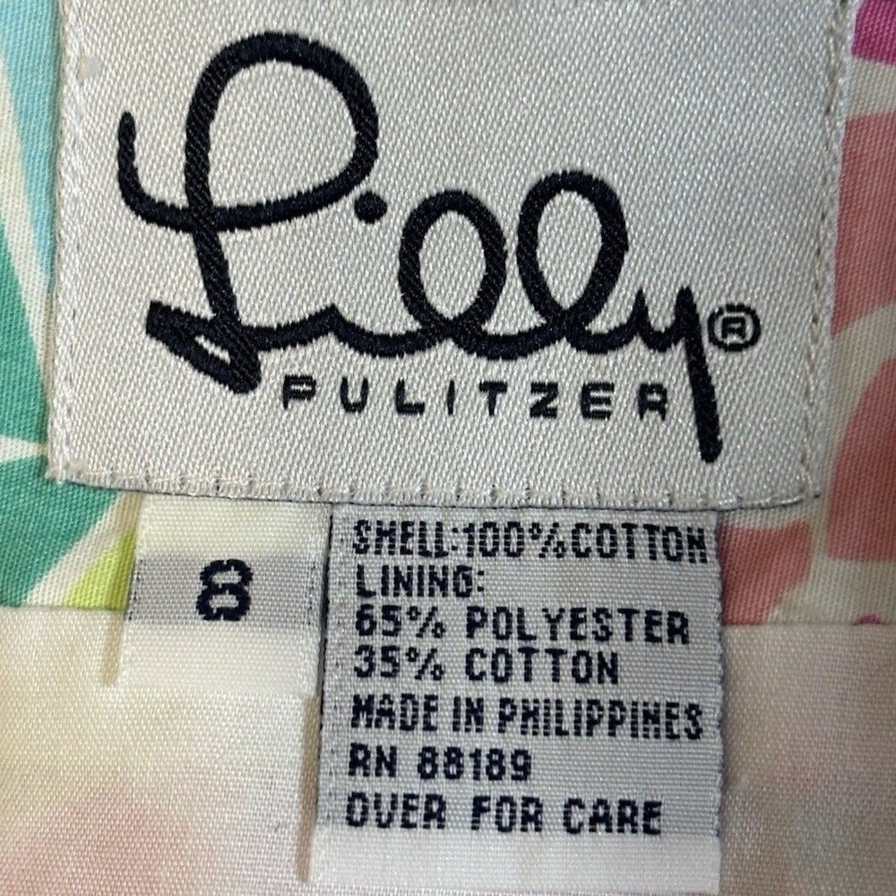 Lilly Pulitzer Skirt Womens 8 Multicolor Floral Mosaic Mini Resort Vacation VTG - Picture 10 of 11